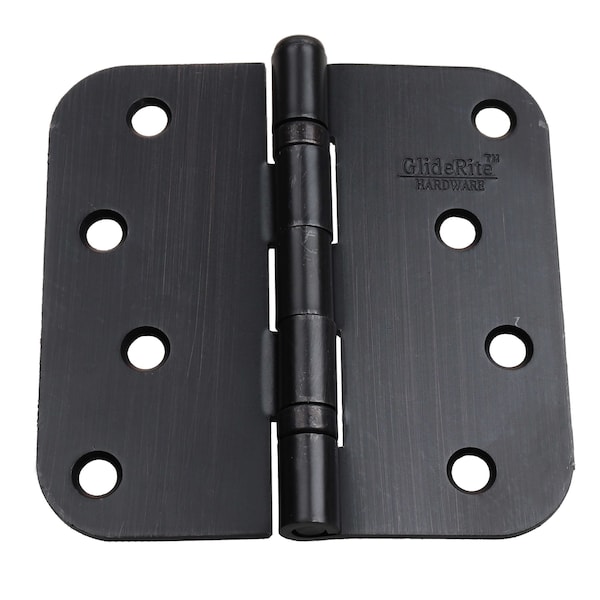 Gliderite Hardware 4 in. Oil Rubbed Bronze Ball Bearing Door Hinge with 5/8 in. Corner Radius - 4058-2BB-ORB 4058-2BB-ORB-1 - main